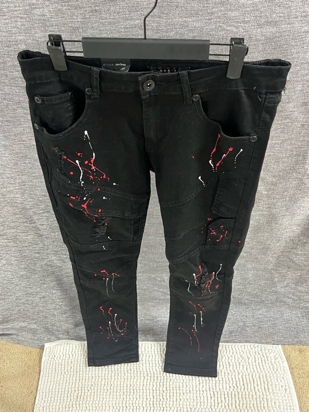 M.Society Black Jeans with Red Accent Stitching
